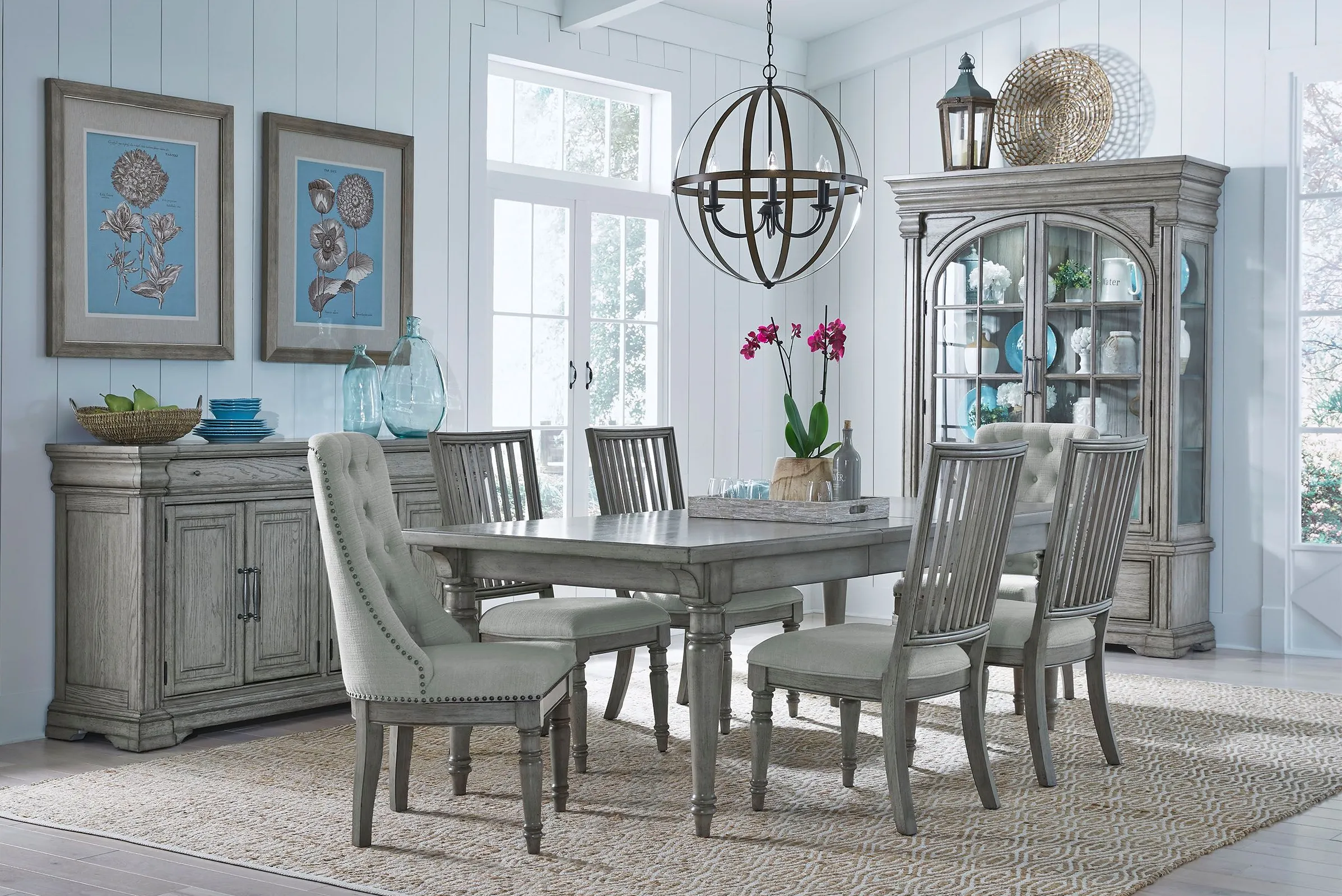 Madison Dining Table + 4 Arm Chairs + 2 Host Chairs