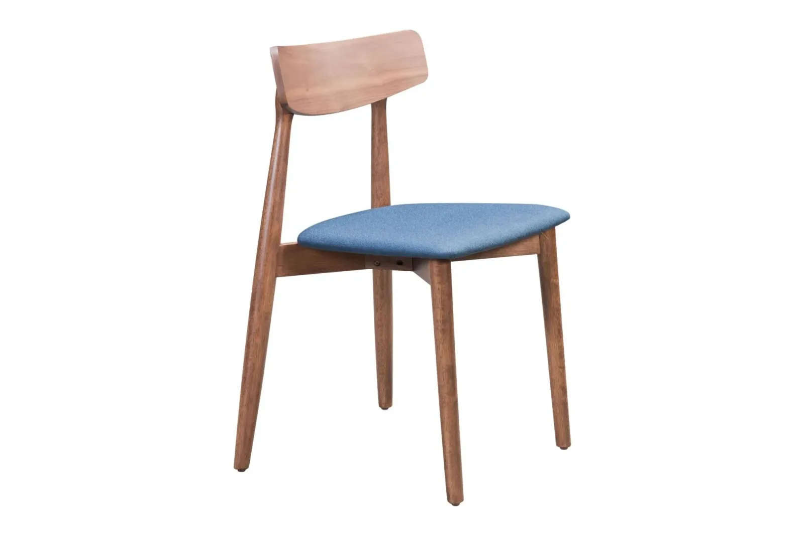 Newman Dining Chair (Set of 2) Walnut & Blue