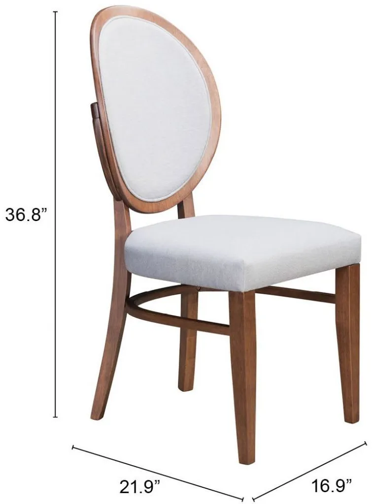 Regents Dining Chair (Set of 2) Walnut & Gray