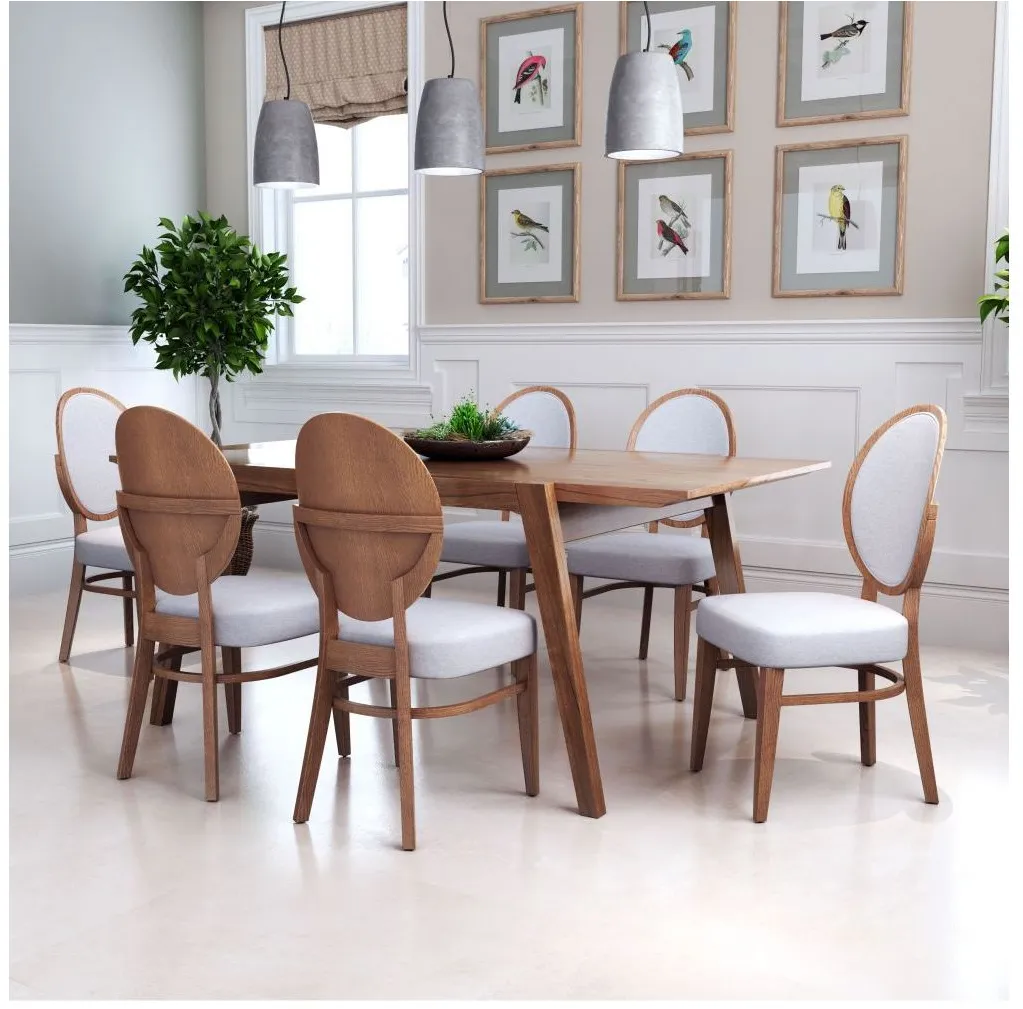 Regents Dining Chair (Set of 2) Walnut & Gray