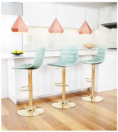 Prima Bar Chair Light Green & Gold