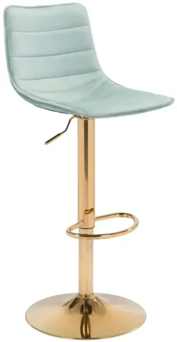 Prima Bar Chair Light Green & Gold