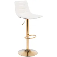 Prima Bar Chair White & Gold