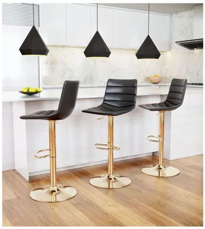 Prima Bar Chair Black & Gold