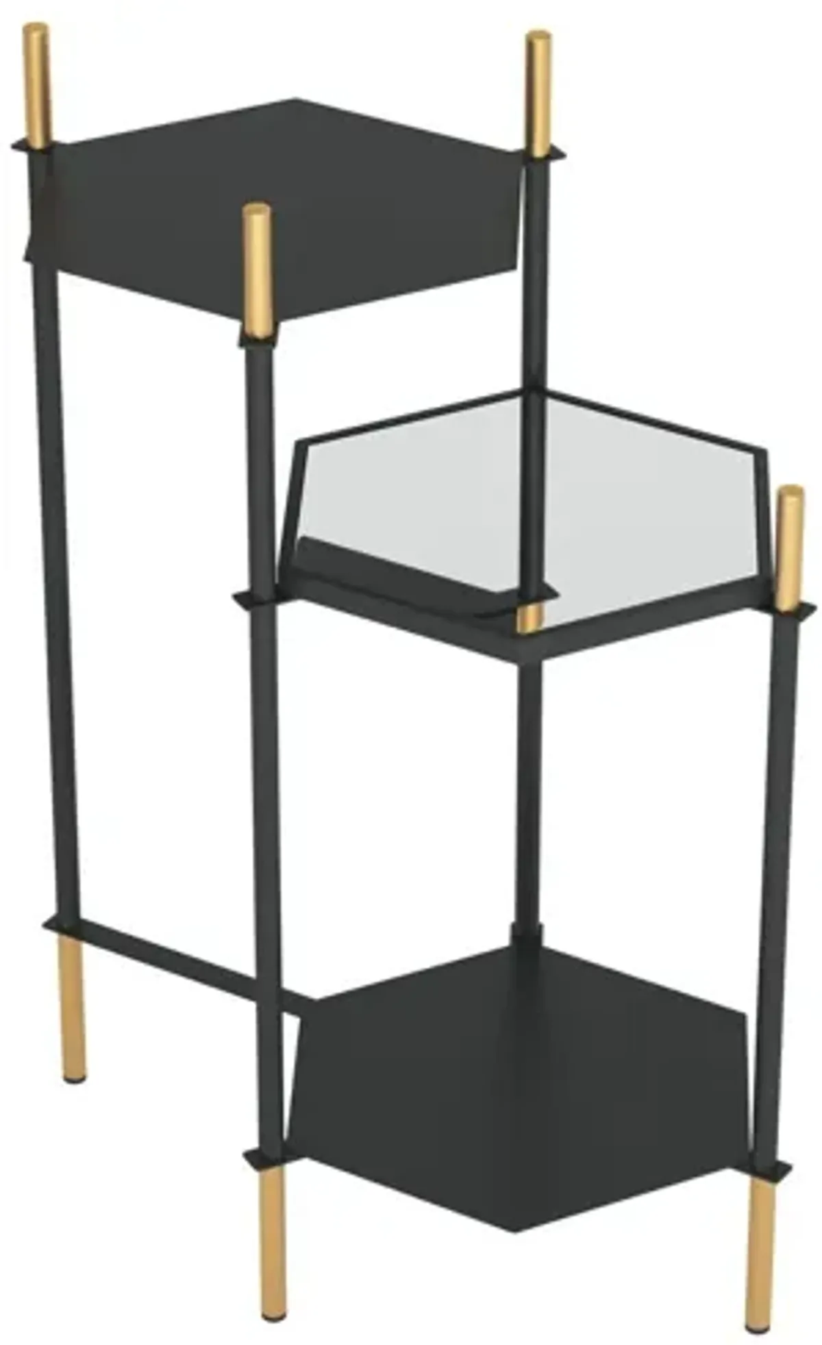 William Side Table Gold & Black