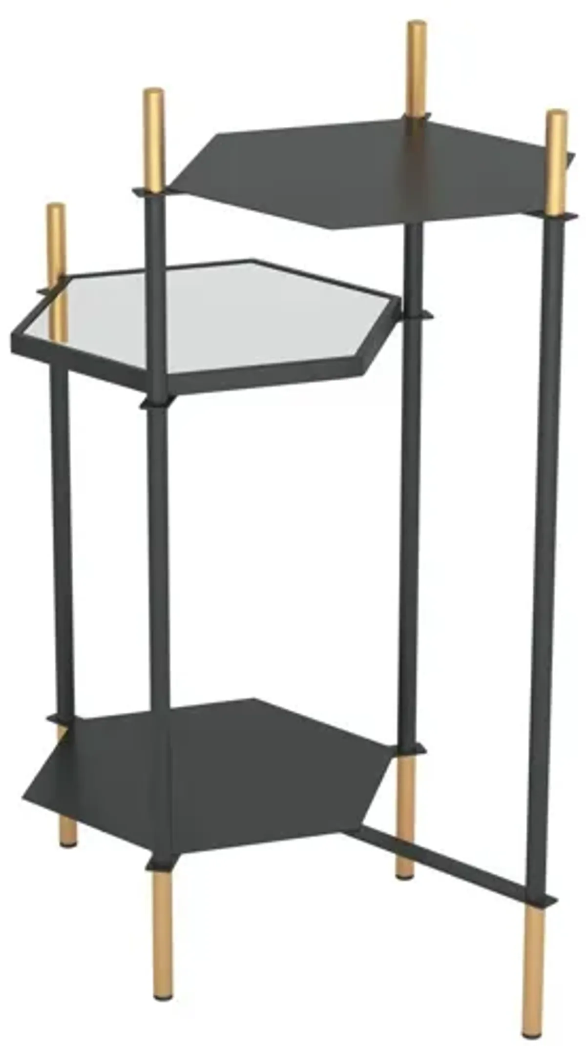 William Side Table Gold & Black