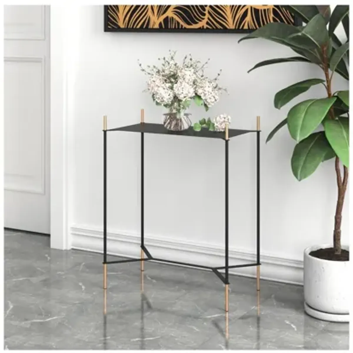 Austin Side Table Black & Gold