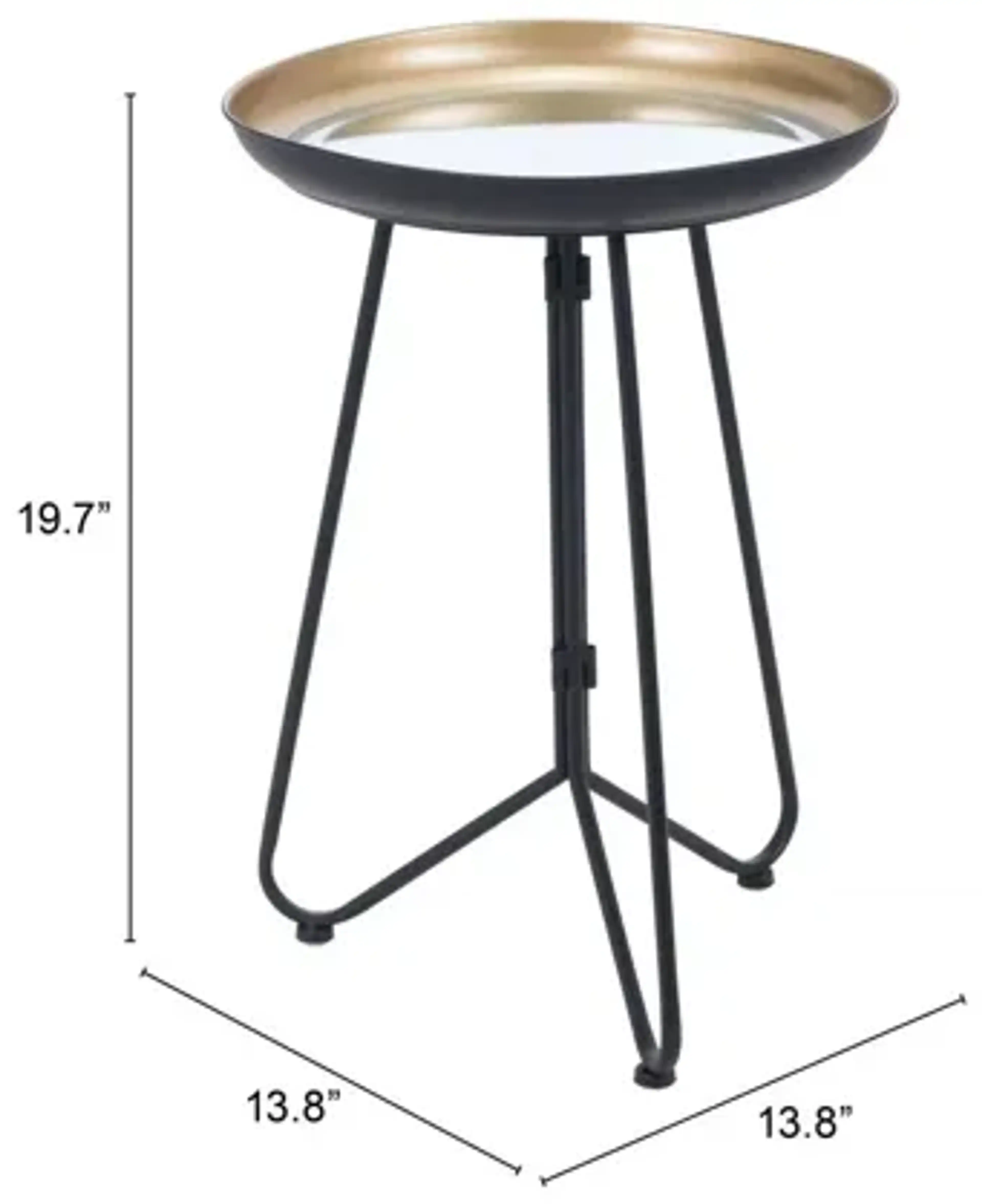 Foley Accent Table Gold And Black Gardner White | Furniture.com