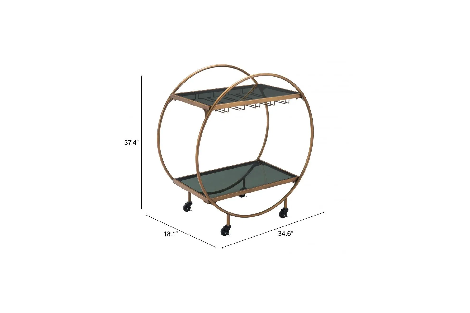 Arc Bar Cart Gold & Black