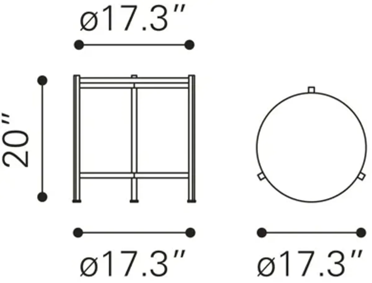 Haru Side Table White & Gold