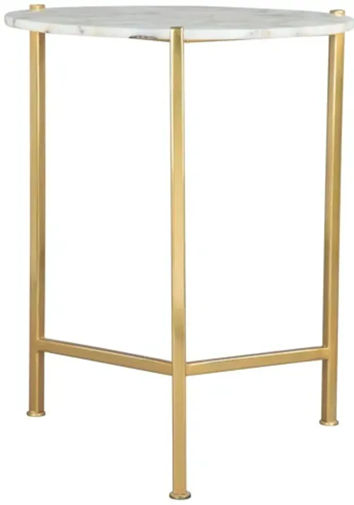 Haru Side Table White & Gold