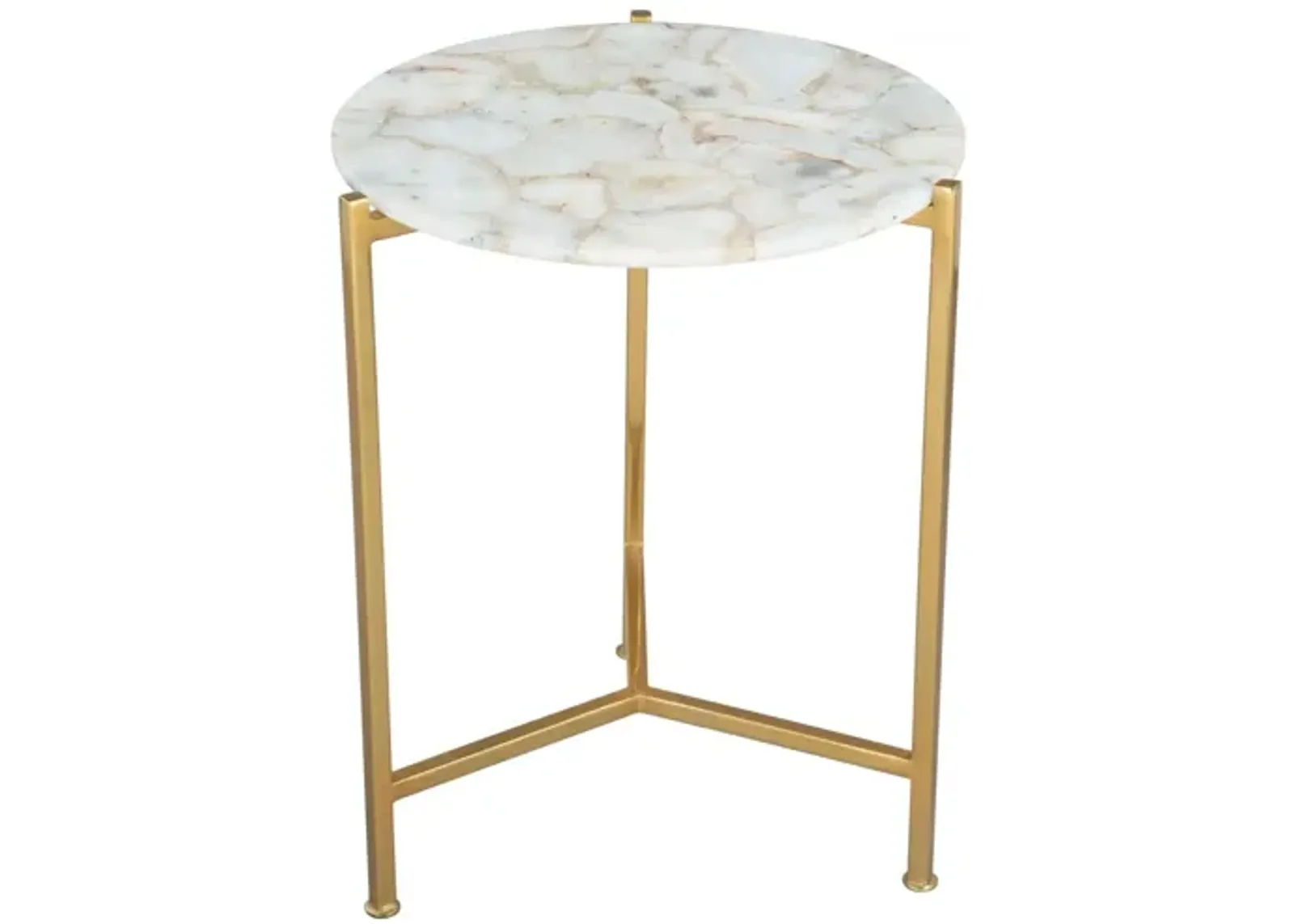 Haru Side Table White & Gold