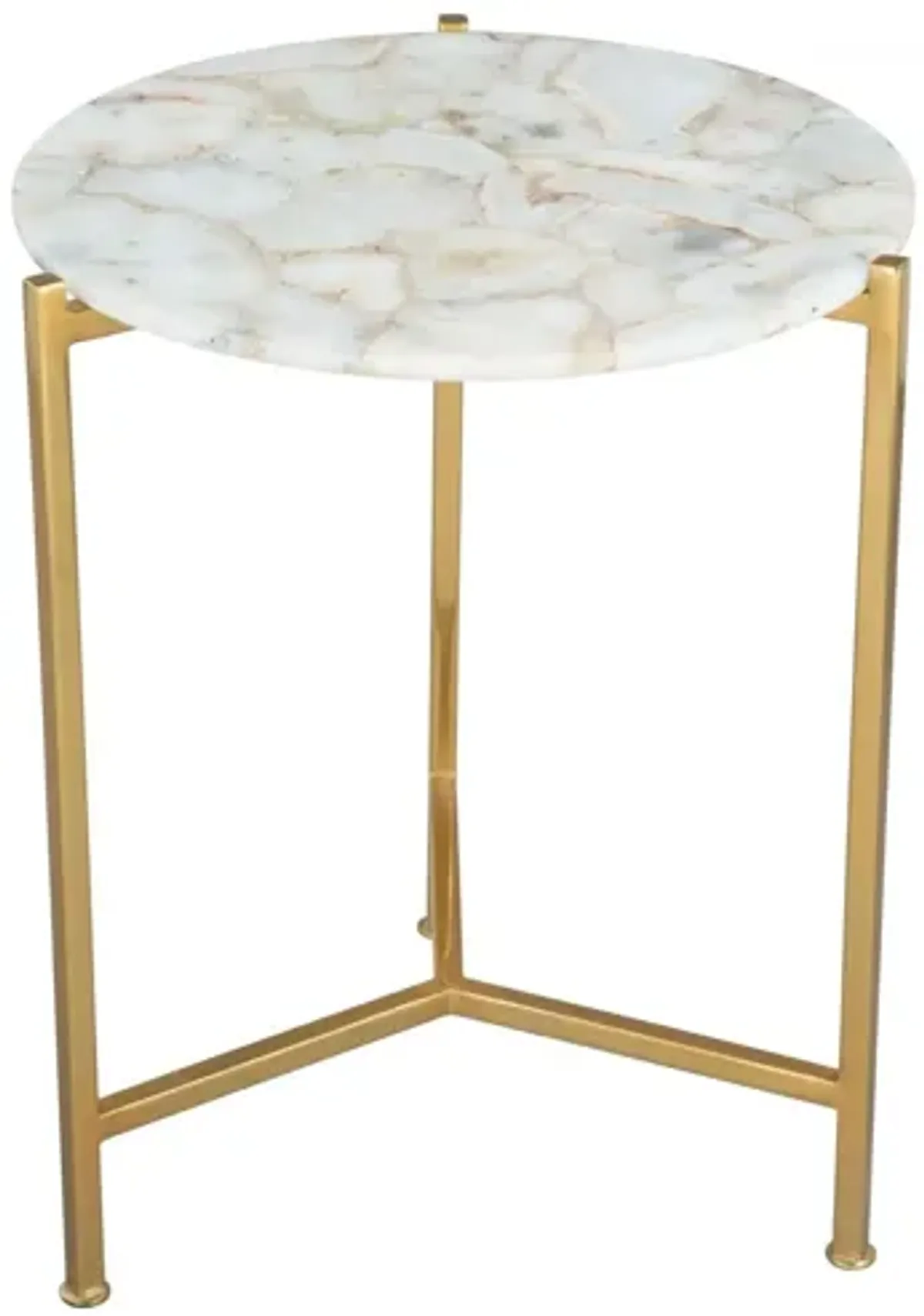 Haru Side Table White & Gold