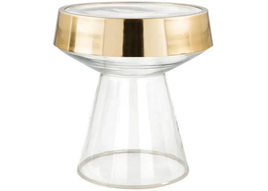 Skya Side Table Clear & Gold