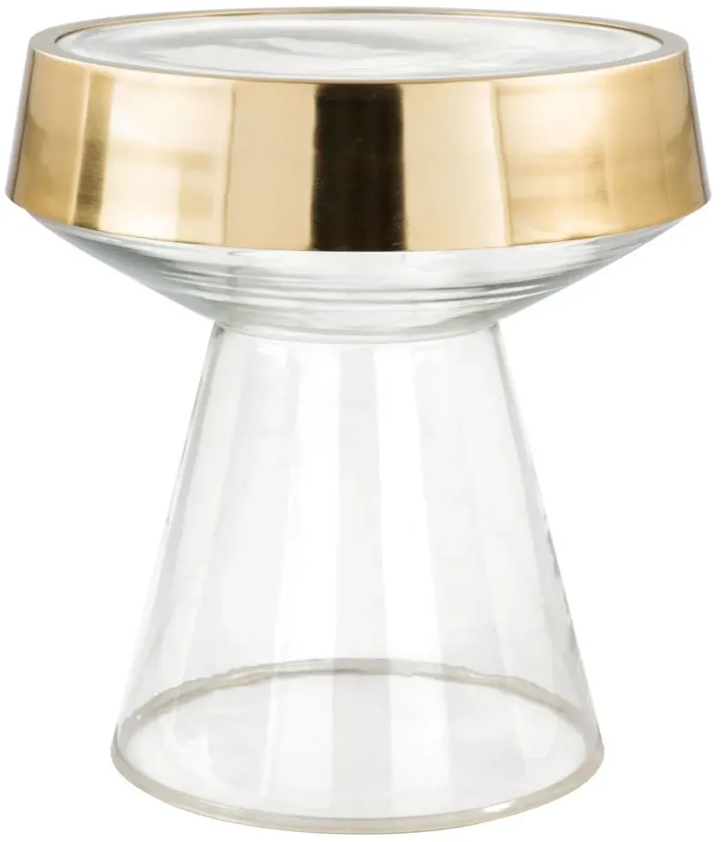 Skya Side Table Clear & Gold