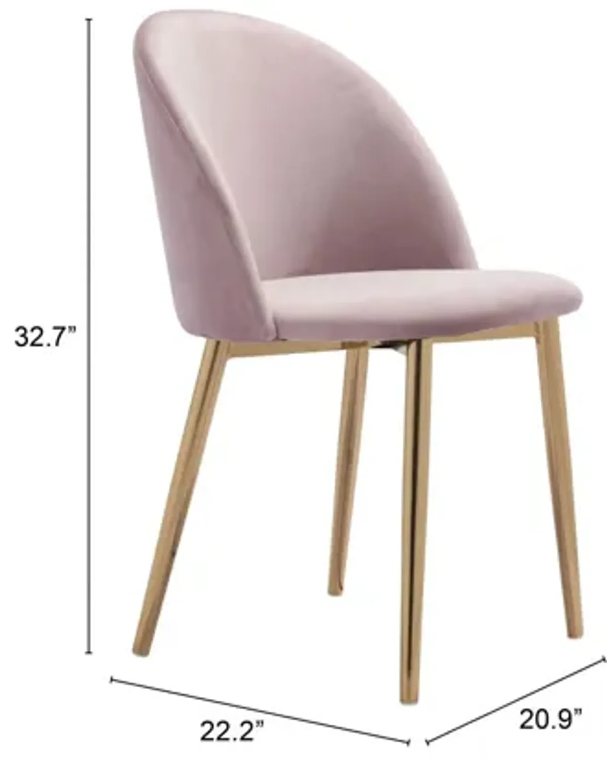 Cozy Dining Chair (Set of 2) Pink