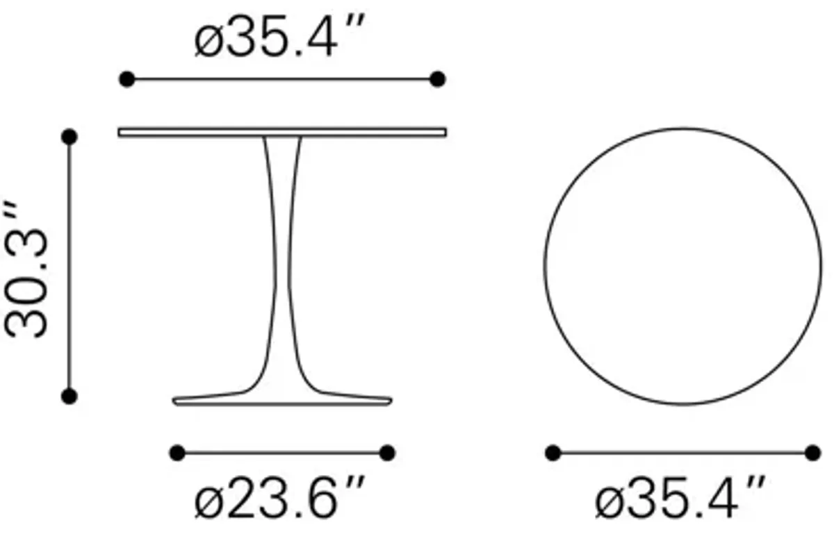 Opus Dining Table White & Gold