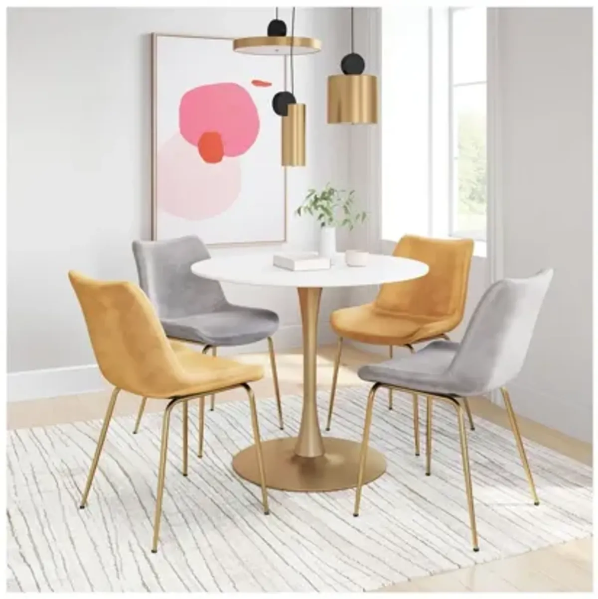 Opus Dining Table White & Gold