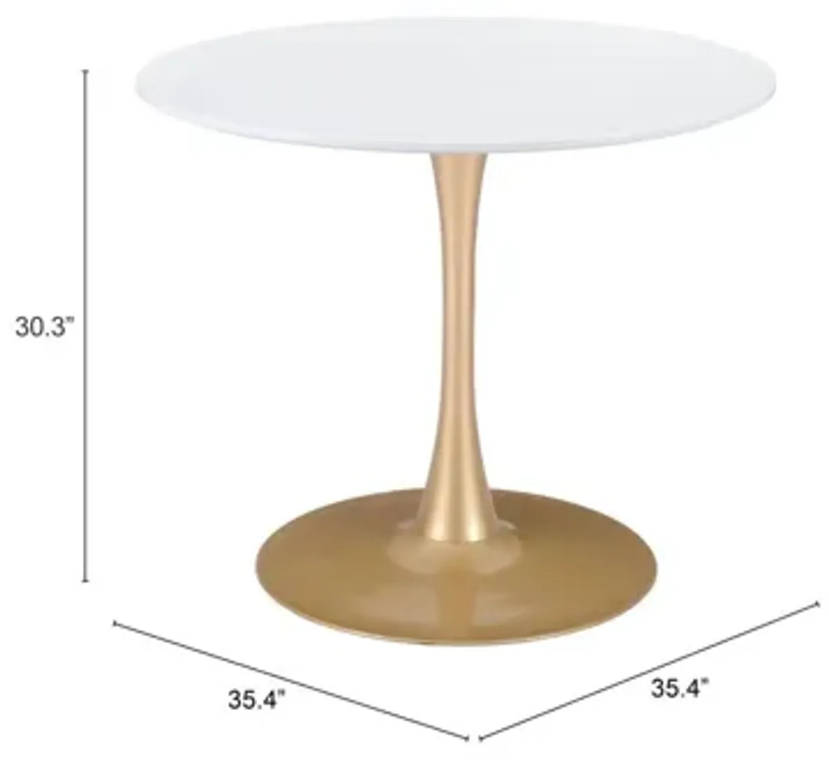 Opus Dining Table White & Gold