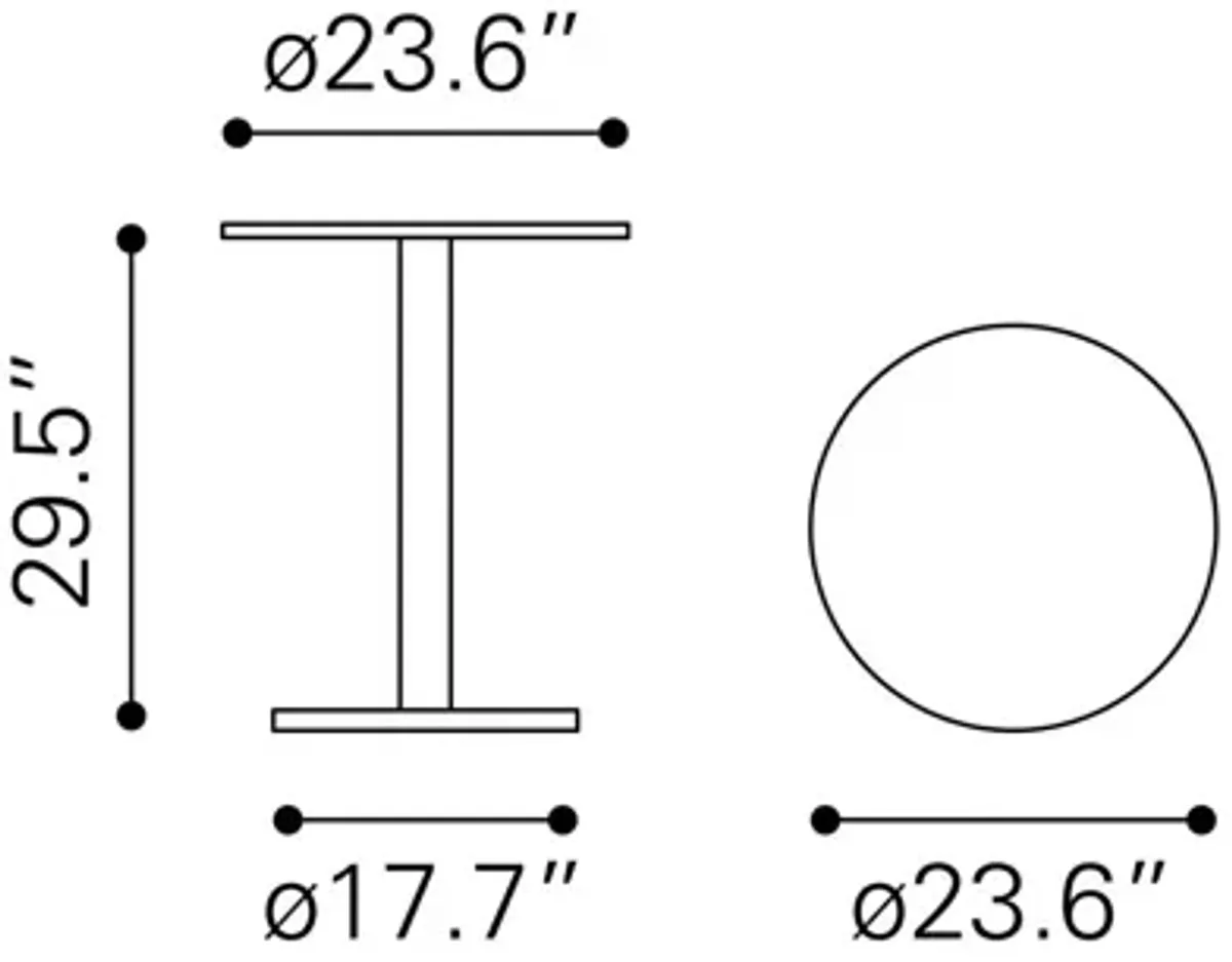 Alto Bistro Table White & Black