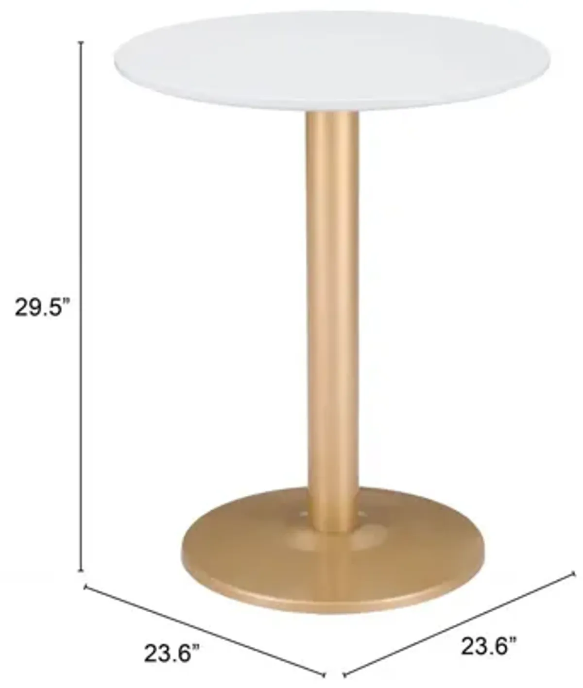 Alto Bistro Table White & Gold