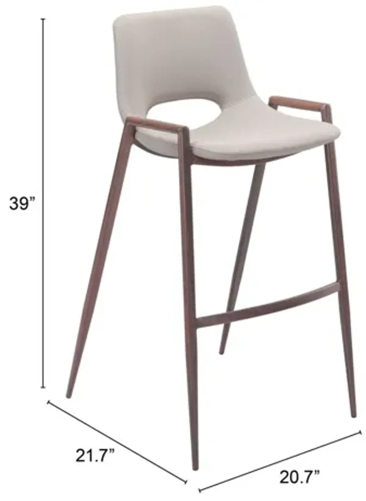 Desi Bar Chair (Set of 2) Beige