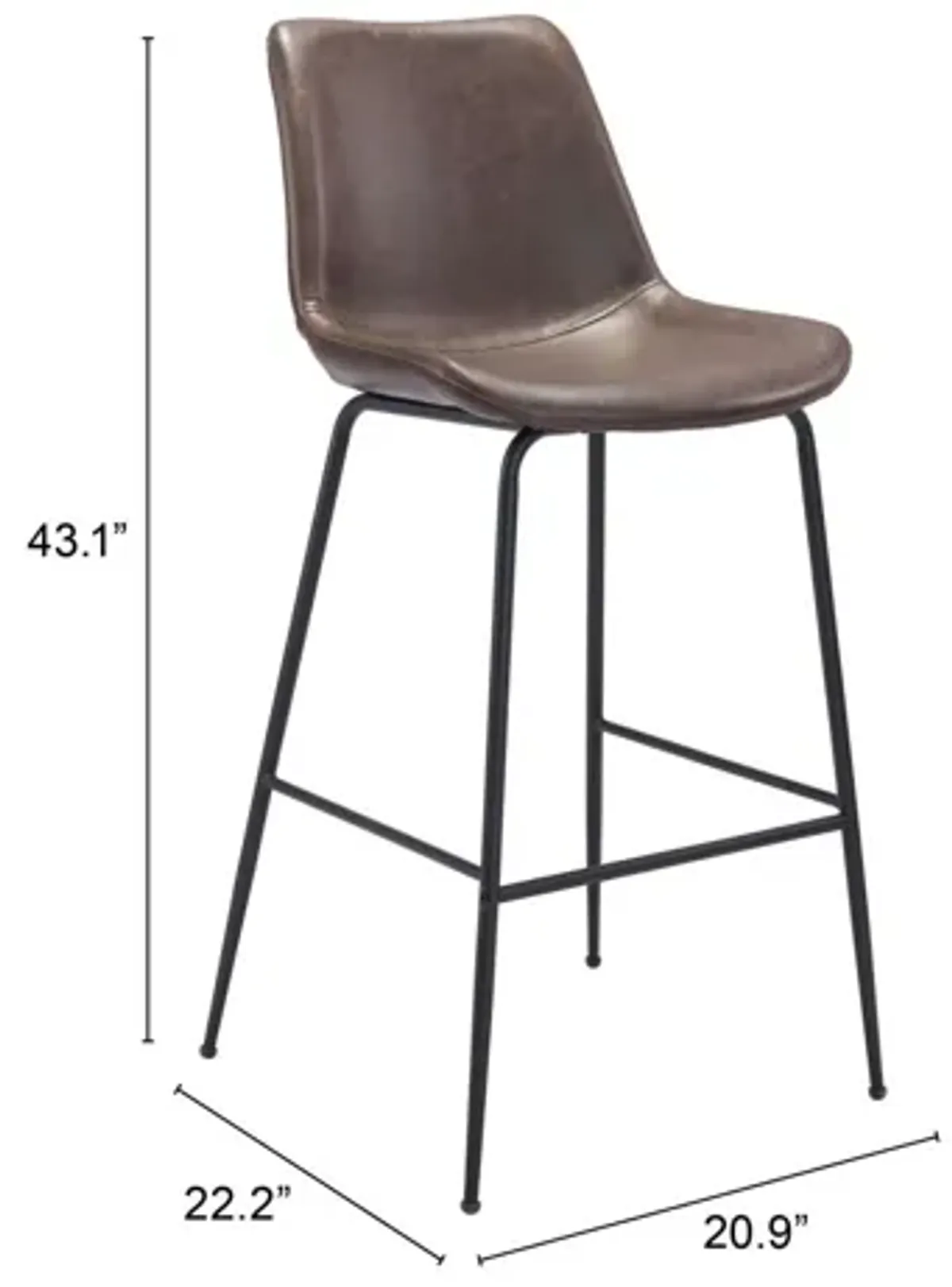 Byron Bar Chair Brown