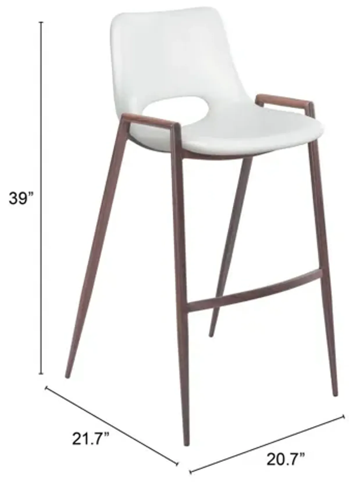 Desi Bar Chair (Set of 2) White