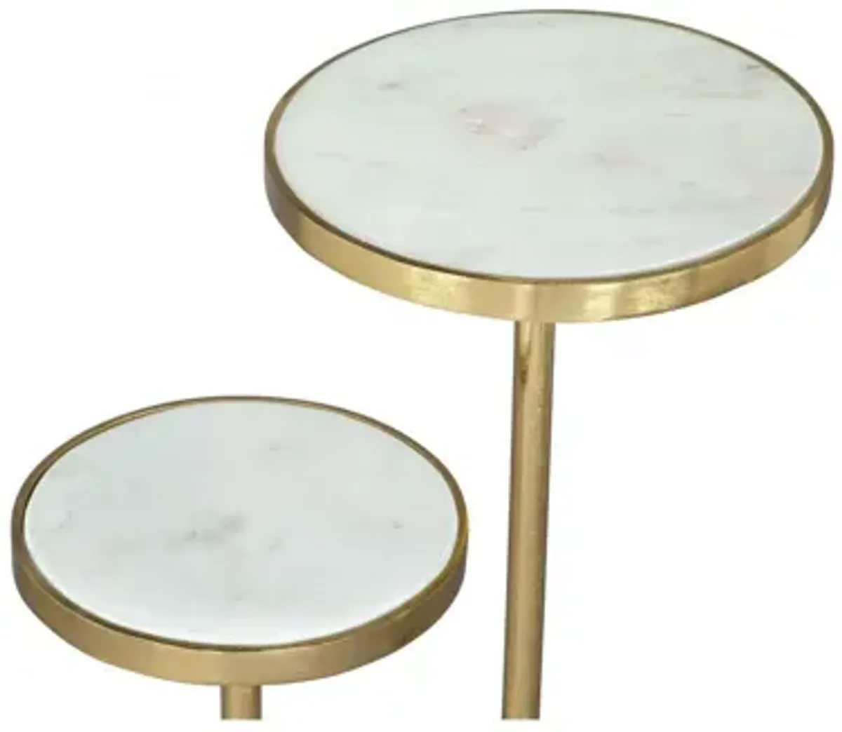 Marc Side Table White & Gold