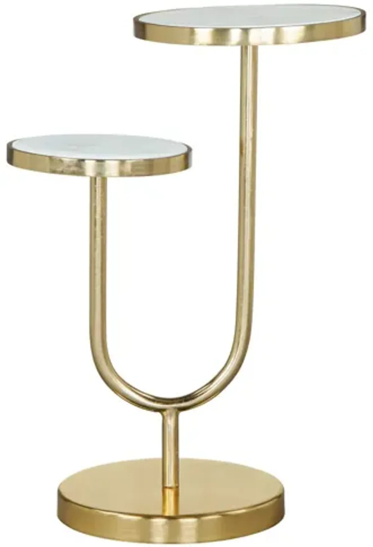 Marc Side Table White & Gold