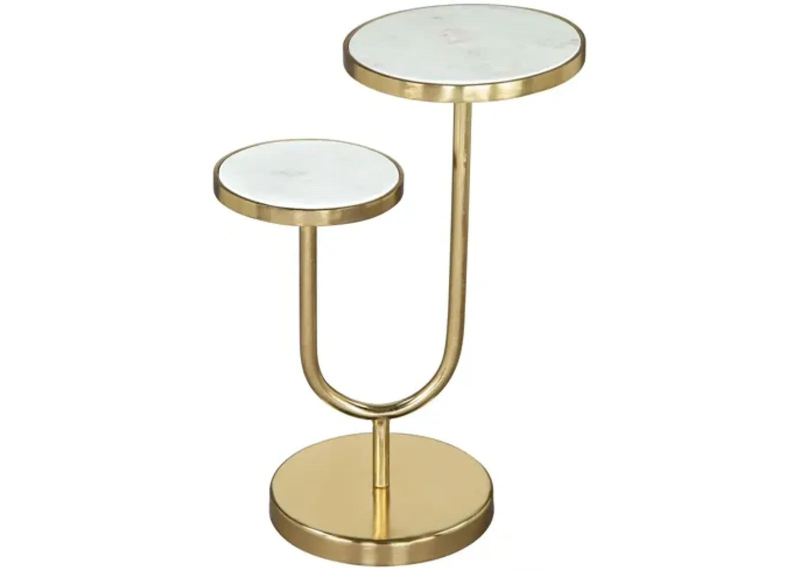 Marc Side Table White & Gold