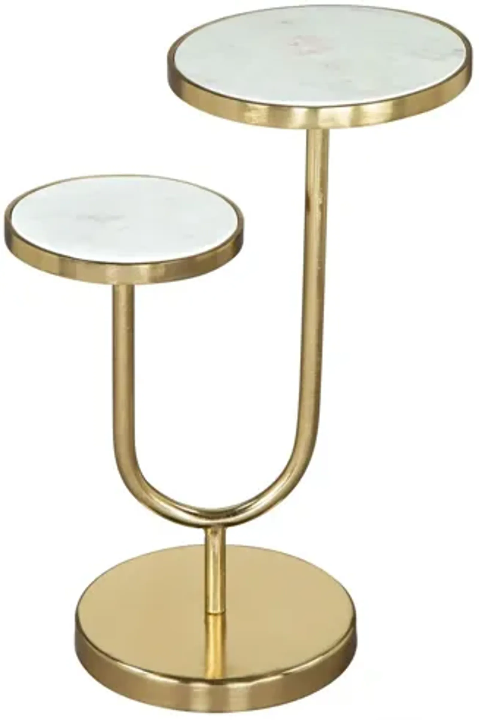 Marc Side Table White & Gold