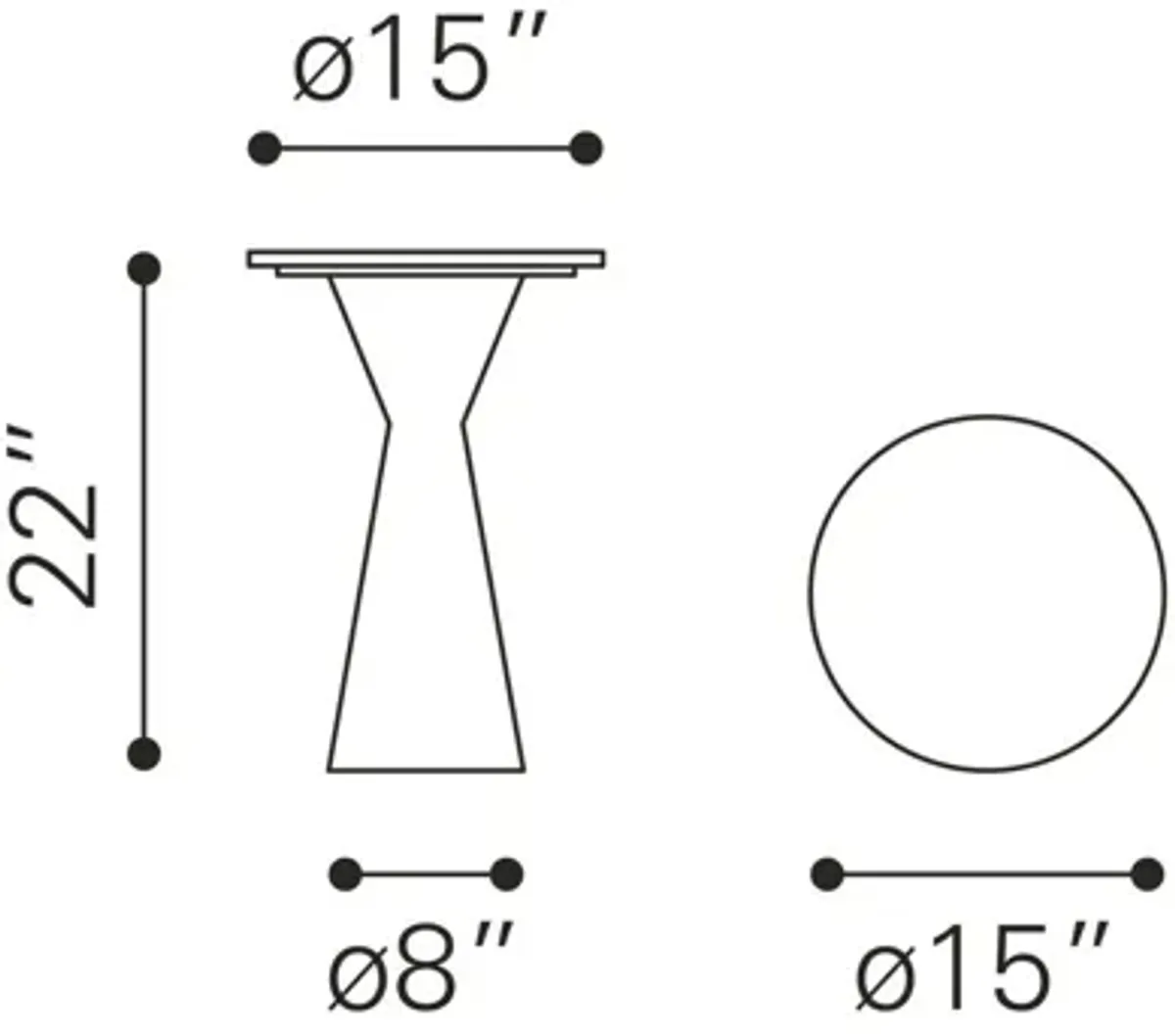 Tim Side Table White & Black