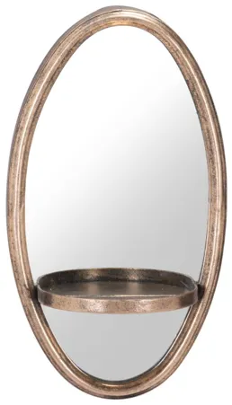 Petite Ogee Mirror & Shelf Gold