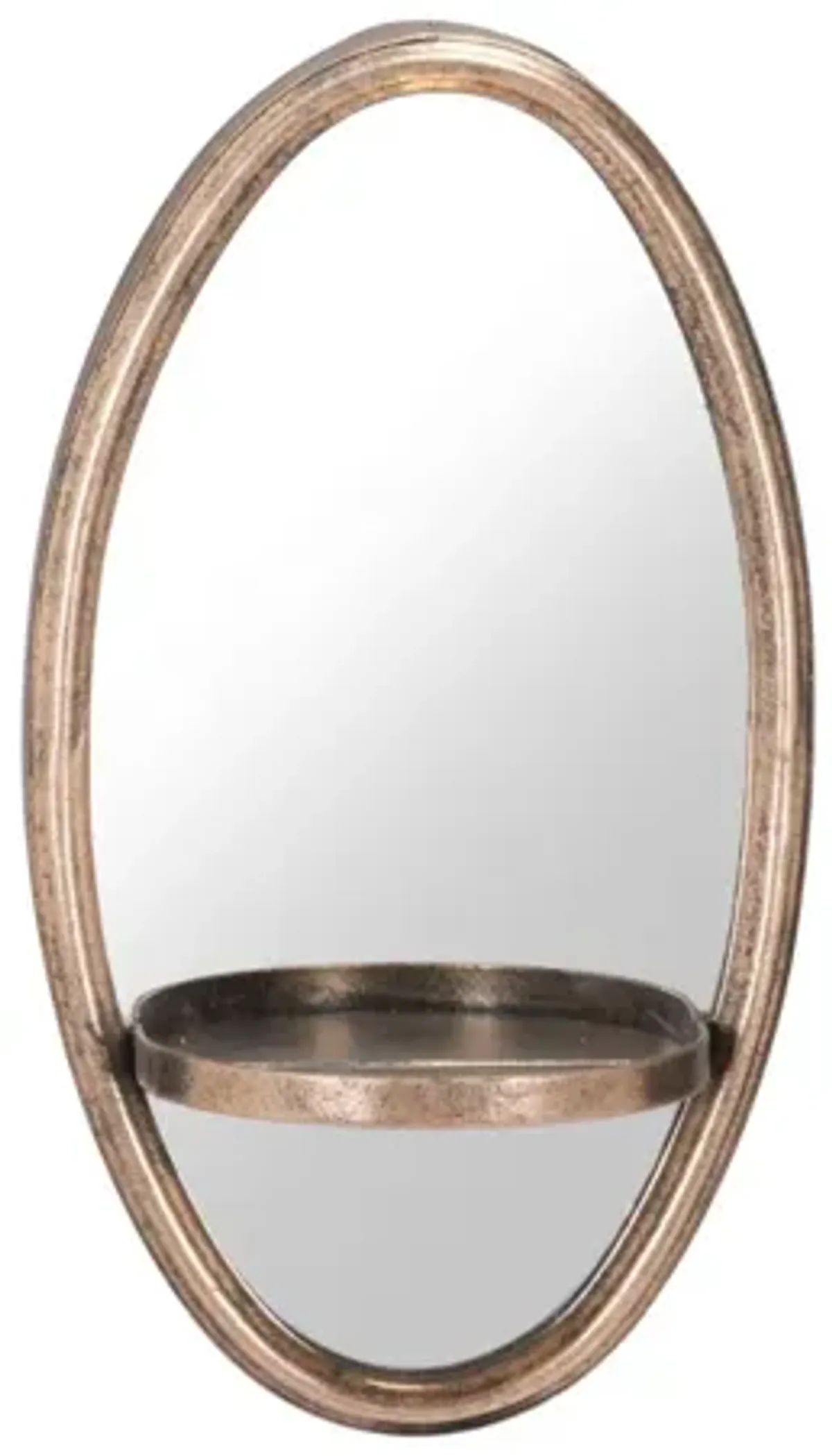 Petite Ogee Mirror & Shelf Gold