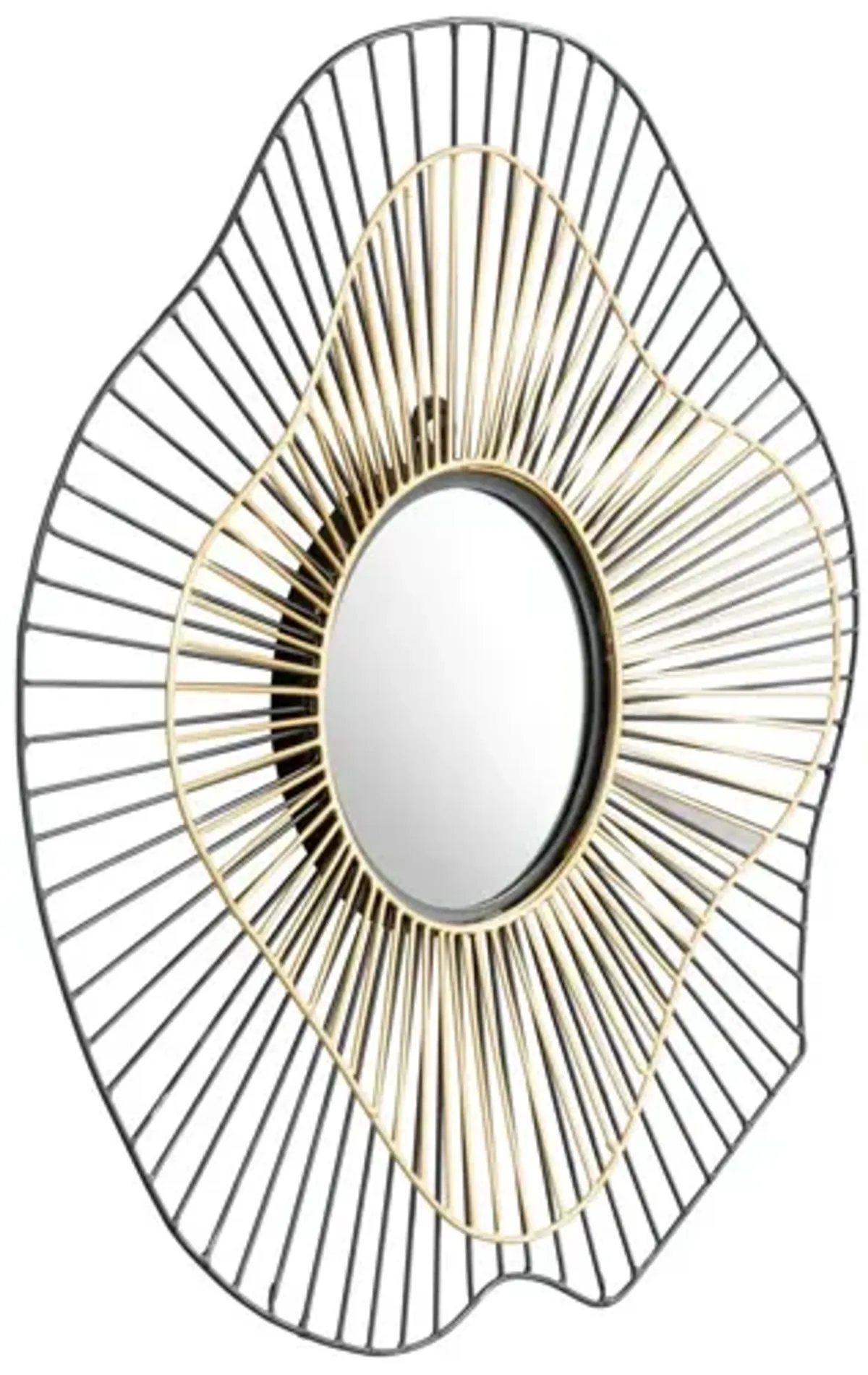 Comet Round Mirror Black & Gold