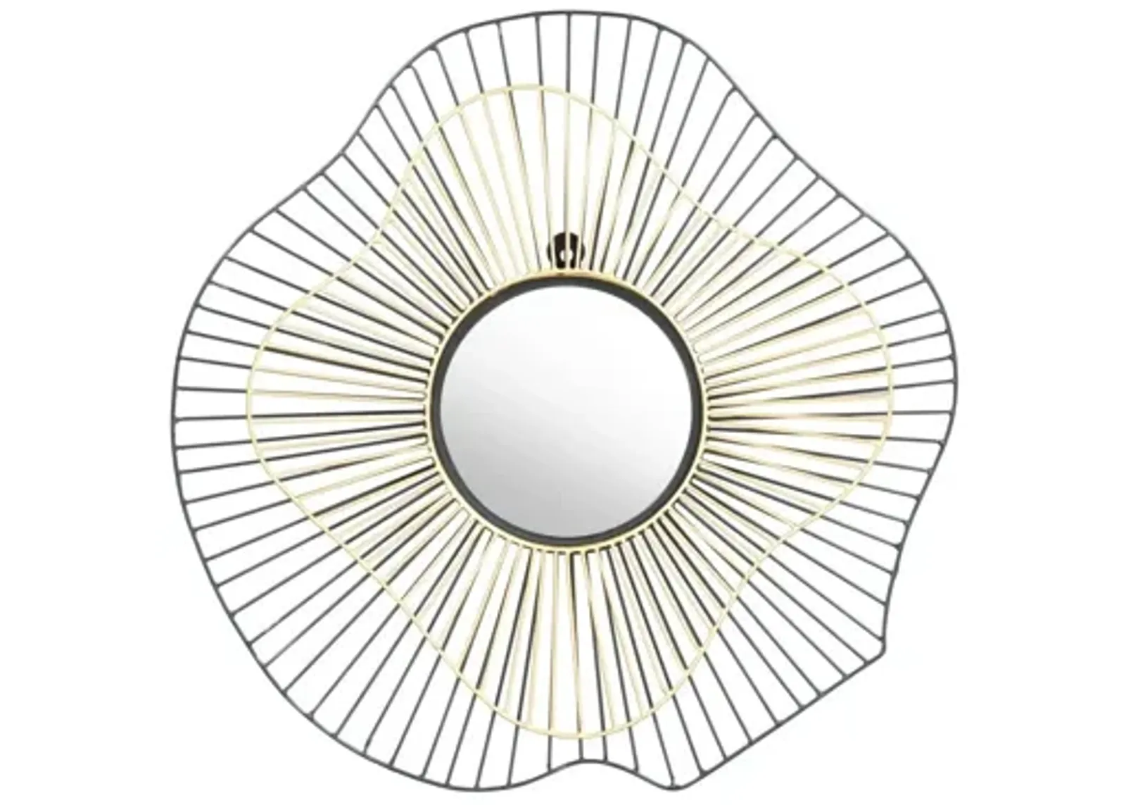 Comet Round Mirror Black & Gold