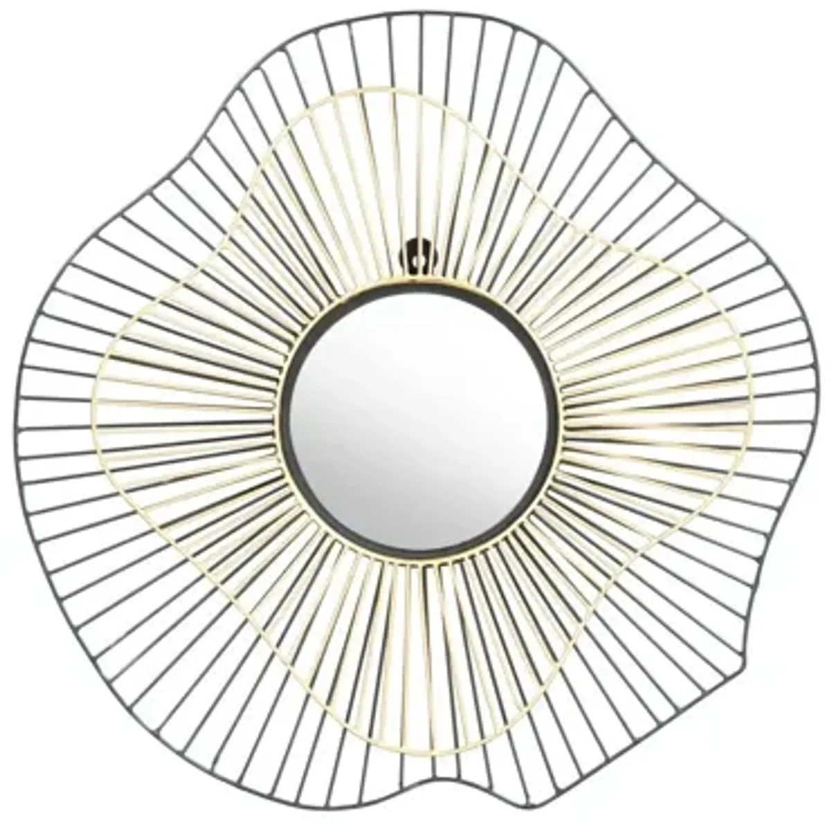 Comet Round Mirror Black & Gold