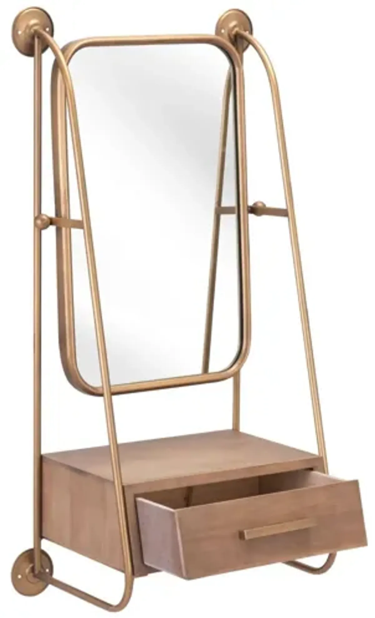 Peralta Mirror Shelf Gold