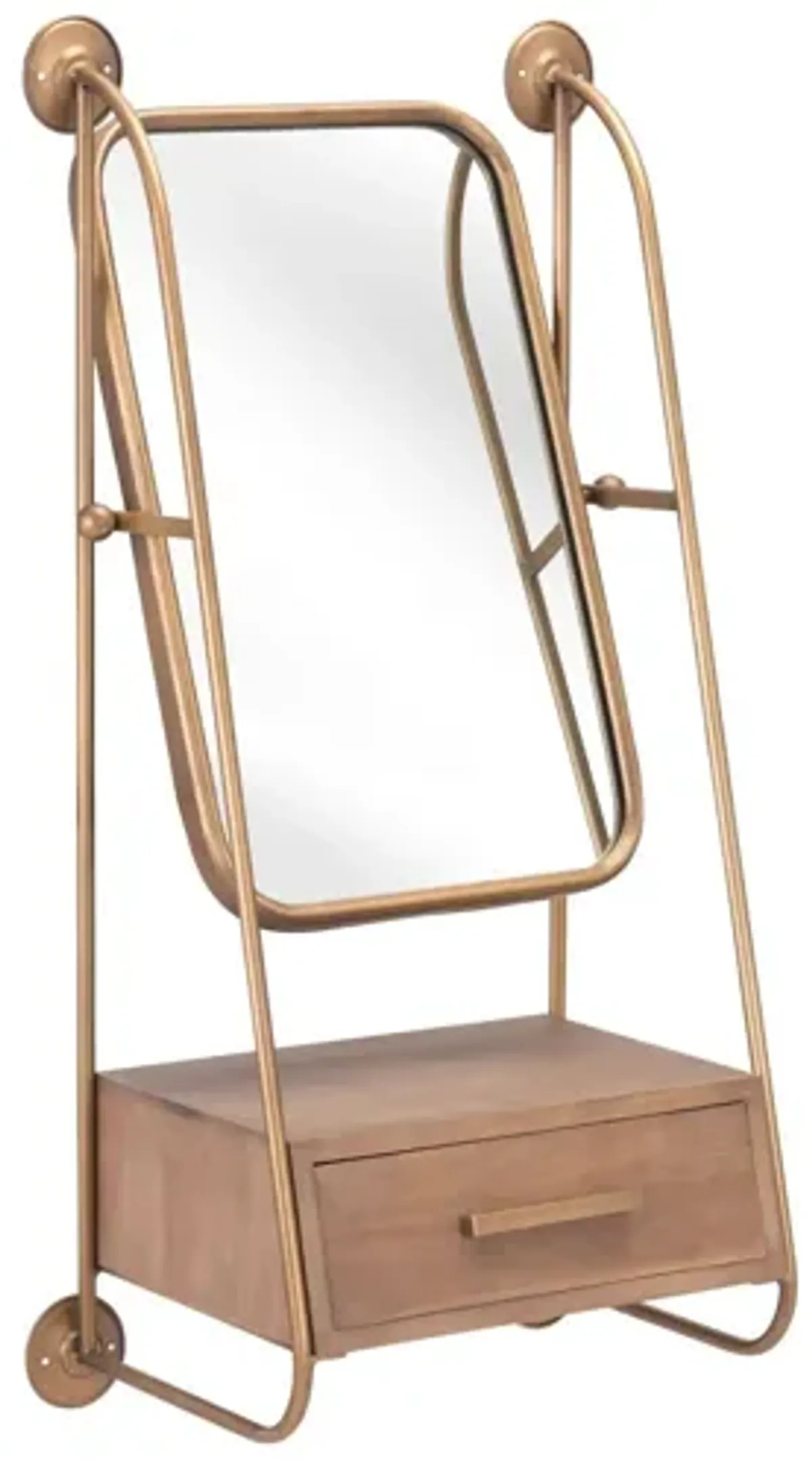 Peralta Mirror Shelf Gold