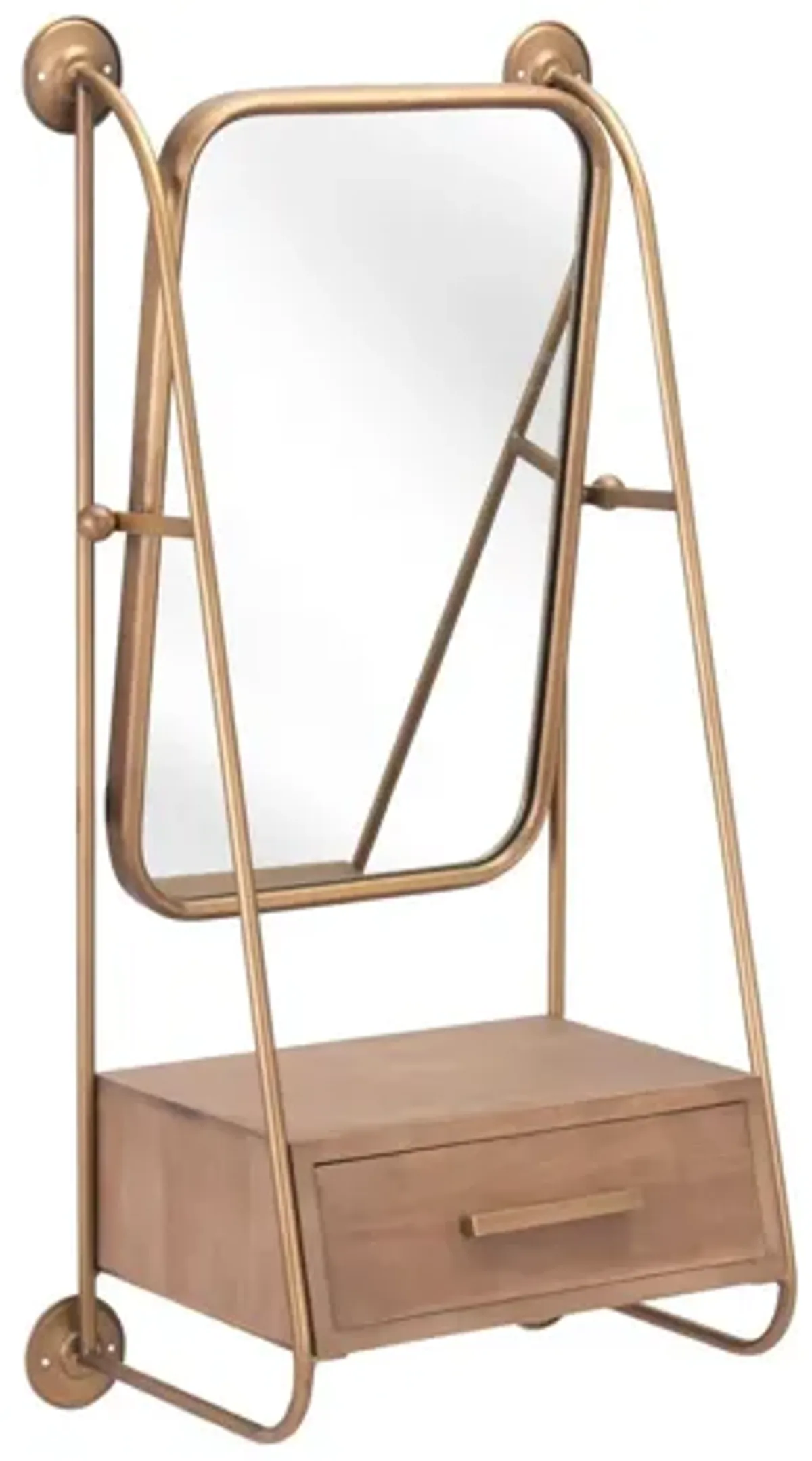 Peralta Mirror Shelf Gold