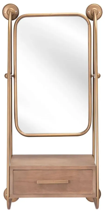 Peralta Mirror Shelf Gold