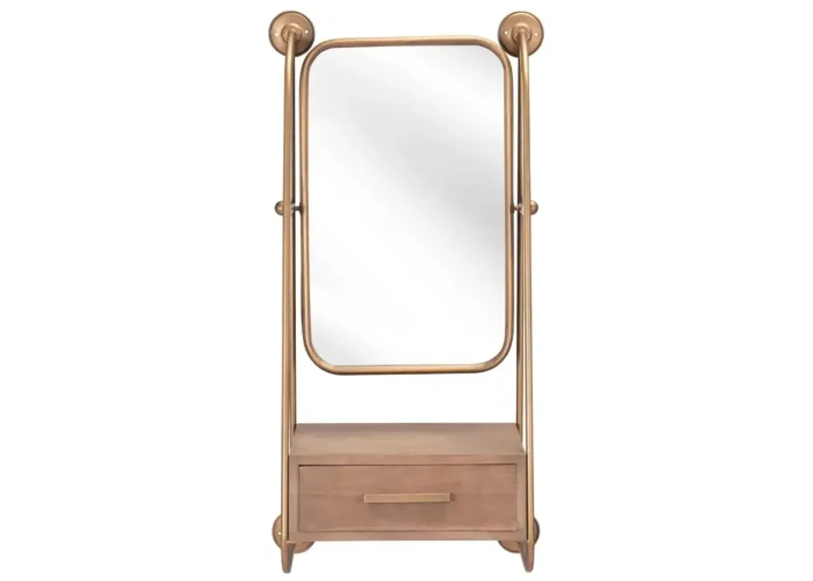 Peralta Mirror Shelf Gold