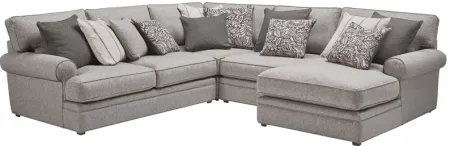 Lincoln Stone 4-Piece Sectional with Right Arm Facing Chaise