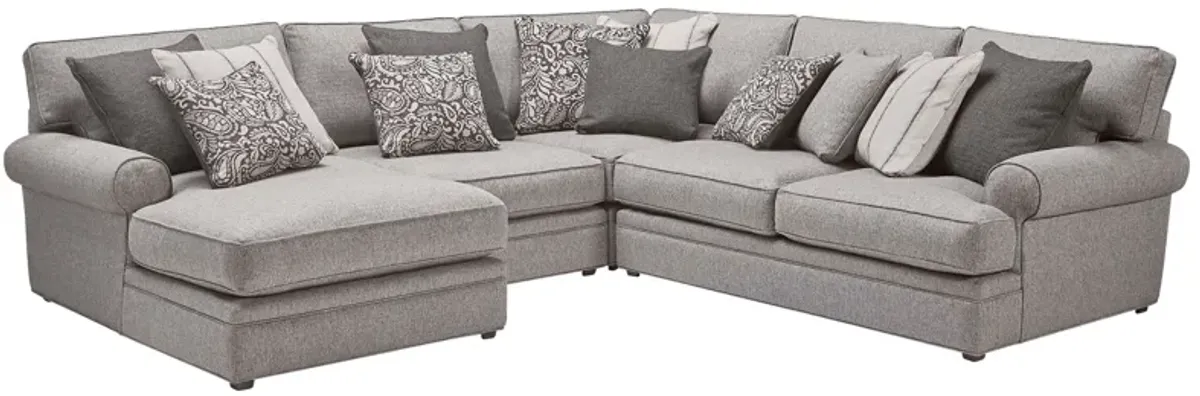 Lincoln Stone 4-Piece Sectional with Left Arm Facing Chaise