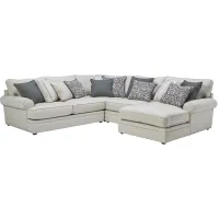 Lincoln Putty 4-Piece Sectional with Right Arm Facing Chaise