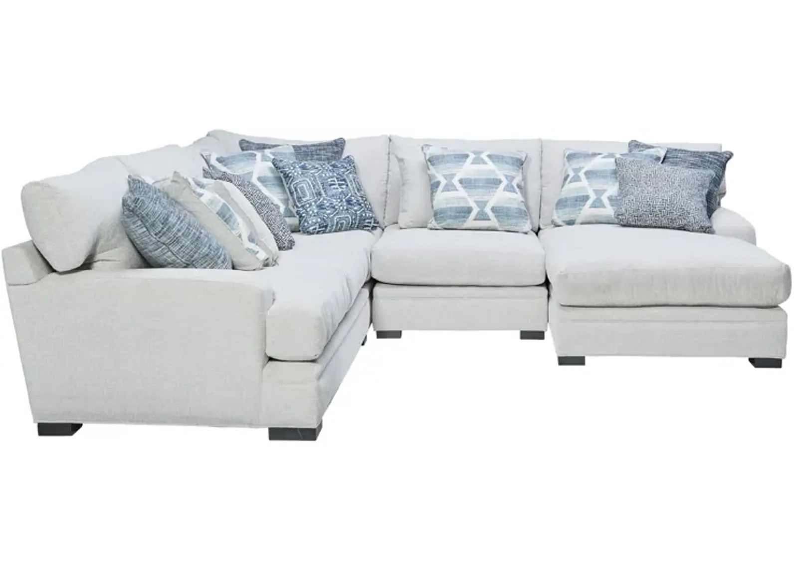 Bulova Indigo 4-Piece Sectional with Right Arm Facing Chaise