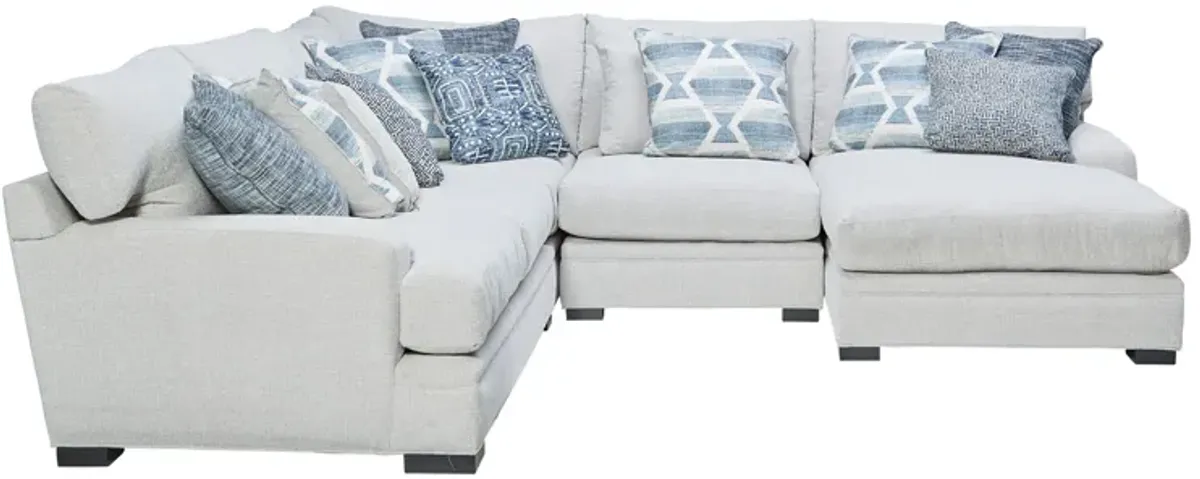 Bulova Indigo 4-Piece Sectional with Right Arm Facing Chaise