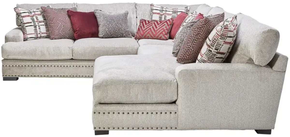 Bulova Linen 4-Piece Sectional with Right Arm Facing Chaise