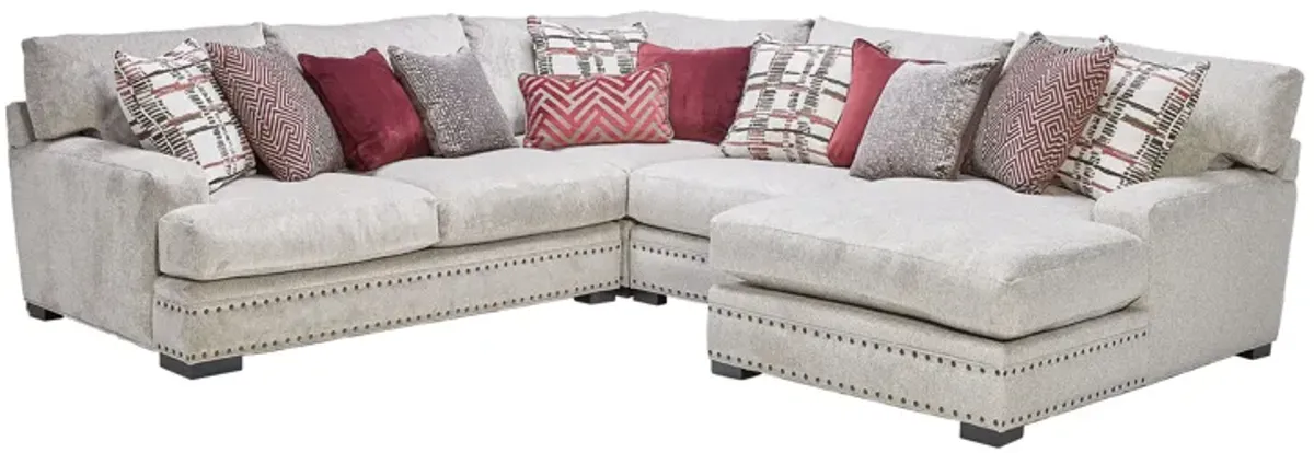 Bulova Linen 4-Piece Sectional with Right Arm Facing Chaise